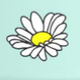  Blau mit Gänseblümchen